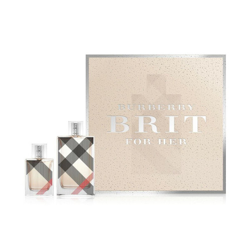 BURBERRY BRIT 2 PCS SET FOR WOMEN: 3.3 EAU DE PARFUM SPRAY + 1 OZ EAU DE PARFUM SPRAY