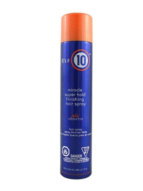 IT'S A 10 MIRACLE SUPER HOLD FINISHING HAIR SPRAY PLUS KERATIN 10 OZ