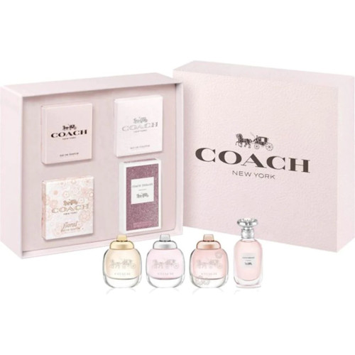 COACH 4 X 4.5 ML MINI SET FOR WOMEN: COACH EAU DE PARFUM + COACH EAU DE TOILETTE + FLORAL EAU DE PARFUM + DREAMS EAU DE PARFUM