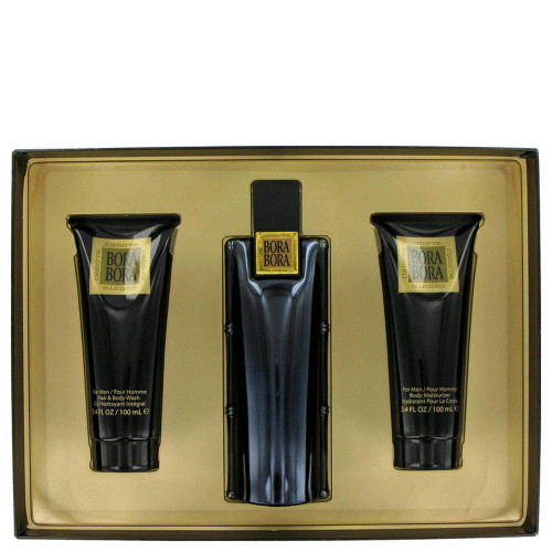 BORA BORA 3 PCS SET FOR MEN: 3.4 COLOGNE SPRAY + 3.4 HAIR & BODY WASH + 3.4 BODY MOISTURIZER (WINDOW)