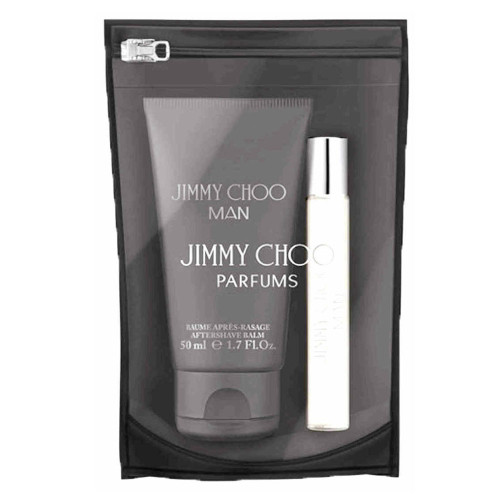 JIMMY CHOO MAN 3 PCS SET: 0.25 EAU DE TOILETTE SPRAY + 1.7 AFTER SHAVE BALM + POUCH