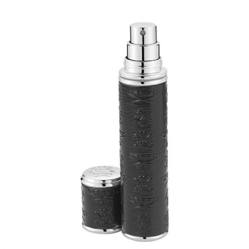 CREED BLACK WITH SILVER TRIM 0.33 POCKET LEATHER ATOMIZER