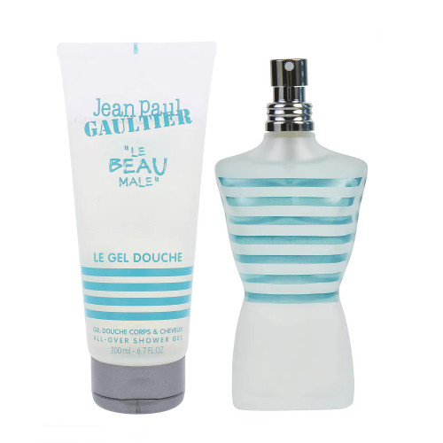 JEAN PAUL GAULTIER LE BEAU MALE 2 PCS SET FOR MEN: 2.5 EAU DE TOILETTE FRAICHEUR INTENSE + 2.5 SHOWER GEL