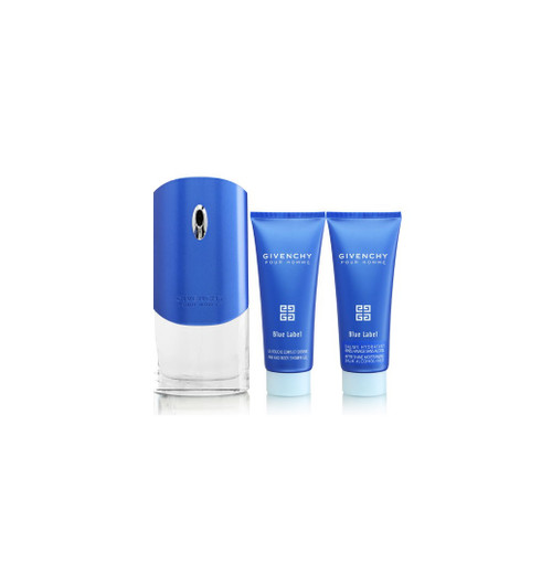 GIVENCHY BLUE LABEL 3 PCS SET FOR MEN: 3.4 EAU DE TOILETTE SPRAY + 2.5 SHOWER GEL + 2.5 AFTER SHAVE BALM