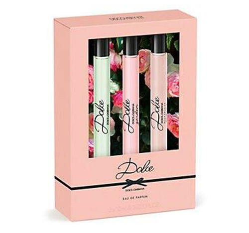 DOLCE BY DOLCE & GABBANA 3 PCS MINI SET FOR WOMEN: DOLCE 0.33 OZ EAU DE PARFUM + DOLCE GARDEN 0.33 OZ EAU DE PARFUM + ROSA EXCELSA 0.33 OZ EAU DE PARFUM