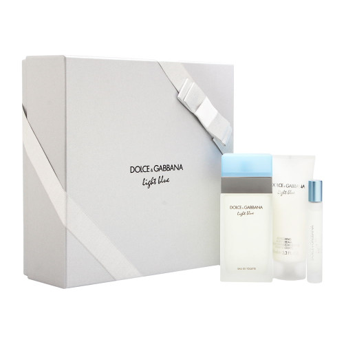 DOLCE & GABBANA LIGHT BLUE 3 PCS SET FOR WOMEN: 3.4 EDT SP + 3.4 BODY LOTION + 7.4 ML EDT SP