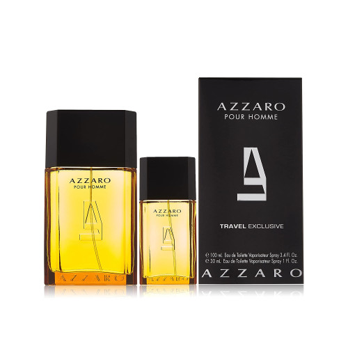 AZZARO POUR HOMME 2 PCS SET: 3.3 EAU DE TOILETTE SPRAY + 1 OZ EAU DE TOILETTE SPRAY