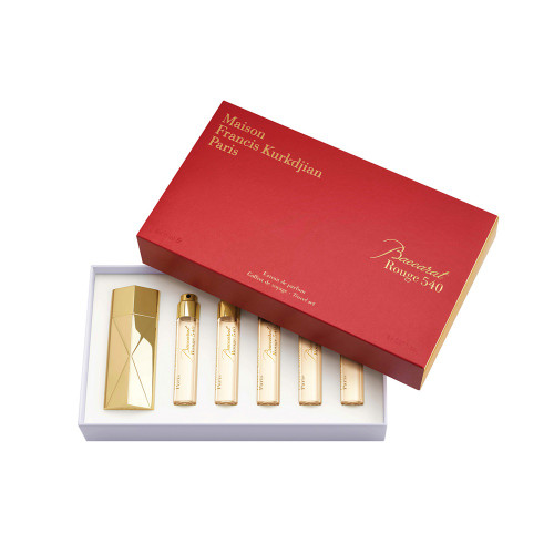MAISON FRANCIS KURKDJIAN BACCARAT ROUGE 540 6 PCS SET: TRAVEL SPRAY CASE + 5 X 0.37 OZ EXTRAIT DE PARFUM (TRAVEL SET) MAISON FRANCIS KURKDJIAN BACCARAT ROUGE 540 6 PCS SET: TRAVEL SPRAY CASE + 5 X 0.37 OZ EXTRAIT DE PARFUM (TRAVEL SET)