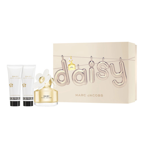 MARC JACOBS DAISY 3 PCS SET FOR WOMEN: 1.7 EAU DE TOILETTE SPRAY + 2.5 BODY LOTION + 2.5 SHOWER GEL