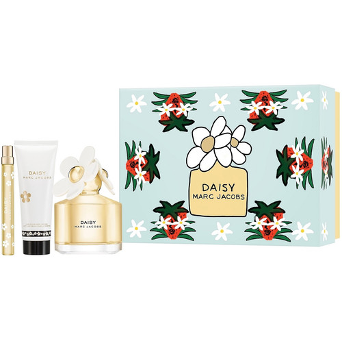 MARC JACOBS DAISY 3 PCS SET: 3.4 EAU DE TOILETTE SPRAY +  2.5 BODY LOTION + 10 ML EAU DE TOILETTE SPRAY (HARD BOX)