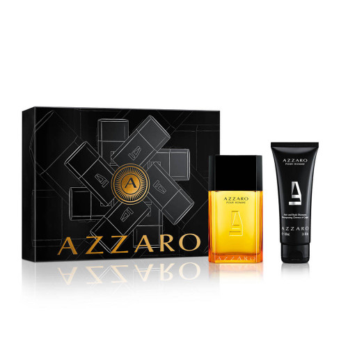 AZZARO POUR HOMME 2 PCS SET 3.4 EAU DE TOILETTE SPRAY 3.4 HAIR