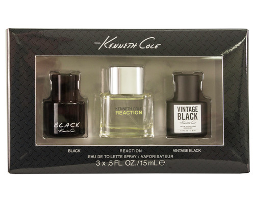 KENNETH COLE 3 PCS * 15 ML SET FOR MEN: BLACK, REACTION, VINTAGE BLACK