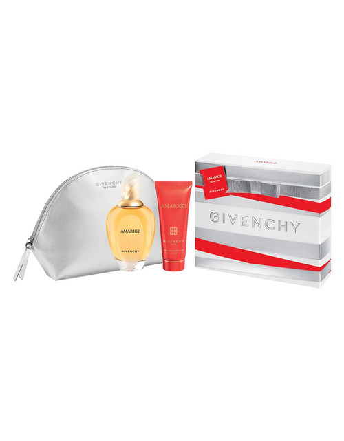 GIVENCHY AMARIGE 3 PCS SET: 3.3 EAU DE TOILETTE SPRAY + 2.5 BODY VEIL + POUCH