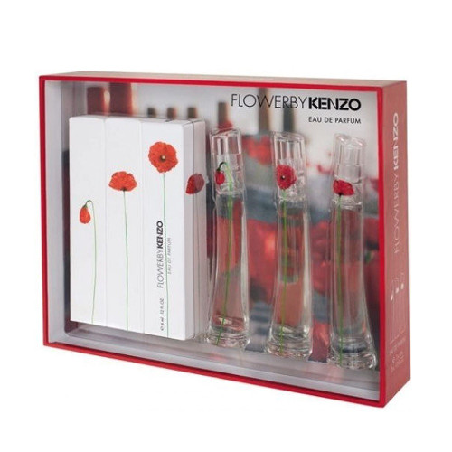 KENZO FLOWER 3 X 0.13 EAU DE PARFUM SPRAY MINI SET FOR WOMEN
