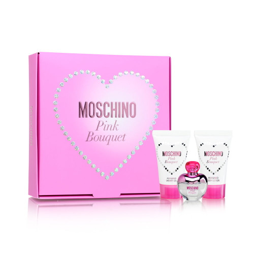 MOSCHINO PINK BOUQUET 3 PCS SET FOR WOMEN: 0.17 EAU DE TOILETTE + 0.8 SHOWER GEL + 0.8 BODY LOTION