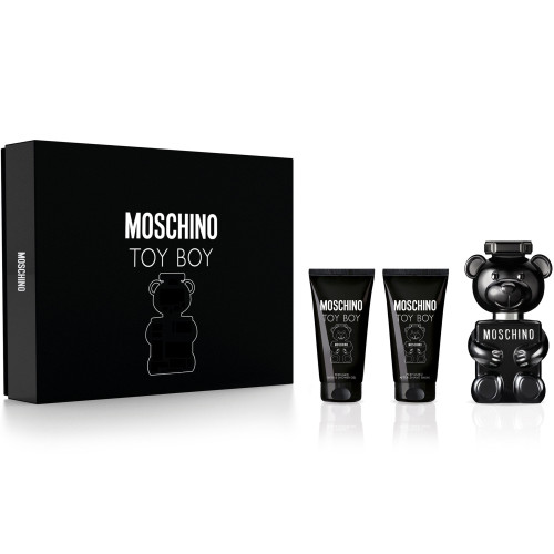 MOSCHINO TOY BOY 3 PCS SET: 1.7 EAU DE PARFUM SPRAY + 1.7 AFTER SHAVE BALM + 1.7 SHOWER GEL