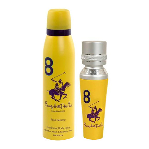 BEVERLY HILLS POLO CLUB EIGHT 2 PCS GIFT SET FOR WOMEN: 3.4 EAU DE PARFUM + 5.9 DEODORANT SPRAY