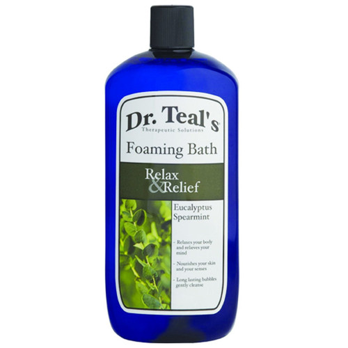 DR. TEAL'S PURE EPSOM SALT FOAMING BATH RELAX & RELIEF WITH EUCALYPTUS & SPEARMINT 34 OZ