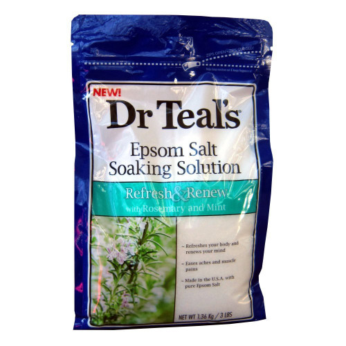 DR. TEAL'S PURE EPSOM SALT SOAKING SOLUTION REFRESH & RENEW WITH ROSEMARY & MINT 3 LBS.