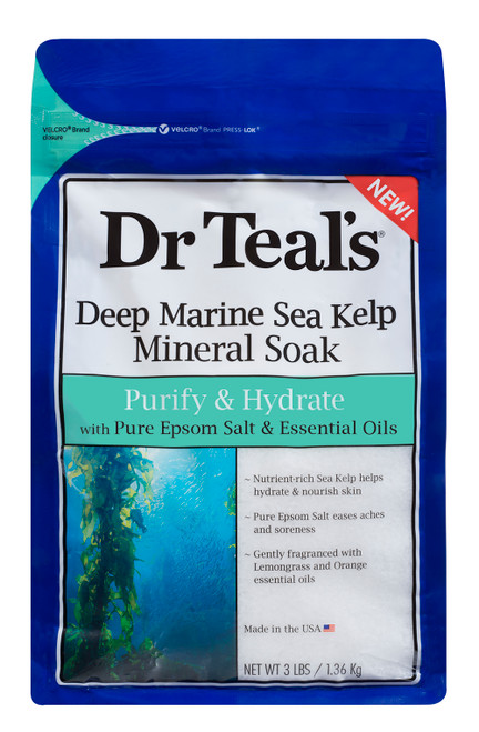 DR TEAL'S PURIFY & HYDRATE 3 LBS DEEP MARINE SEA KELP MINERAL SOAK
