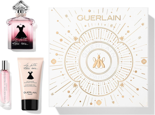 GUERLAIN LA PETITE ROBE NOIRE 3 PCS SET: 1.6 EAU DE PARFUM SPRAY + 0.3 EAU DE PARFUM SPRAY + 2.5 BODY LOTION (HARD BOX)
