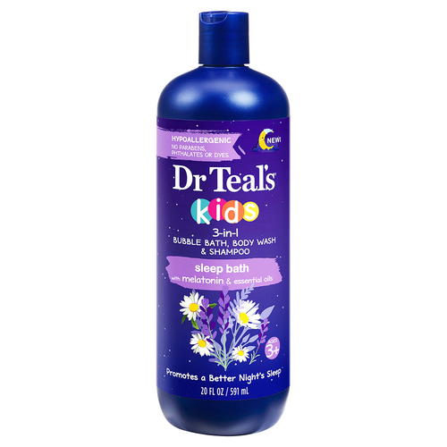 DR TEAL'S KIDS SLEEP BATH 20 OZ 3 IN 1 BUBBLE BATH BODY WASH AND SHAMPOO
