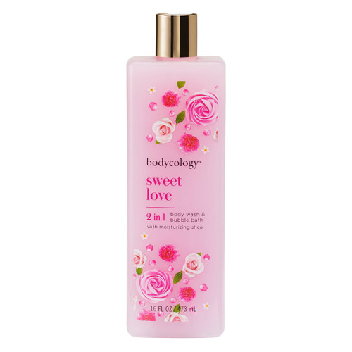 BODYCOLOGY SWEET LOVE 16 OZ 2 IN 1 BODY WASH & BUBBLE BATH