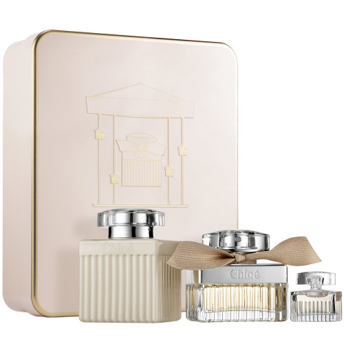 CHLOE SIGNATURE 3 PCS SET: 2.5 EAU DE PARFUM SPRAY + 3.4 BODY LOTION + 5 ML EAU DE PARFUM MINI (HARD BOX)