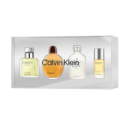 CALVIN KLEIN 4 PCS SET FOR MEN: ETERNITY 0.5 EAU DE TOILETTE + OBSESSION 0.5 EAU DE TOILETTE + CK ONE 0.5 EAU DE TOILETTE + ESCAPE 0.5 EAU DE TOILETTE