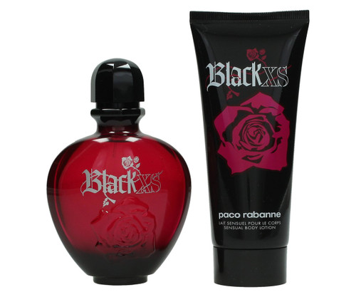 PACO BLACK XS 2 PCS SET FOR WOMEN: 2.7 EDT SP + 3.4 BODY LOTION