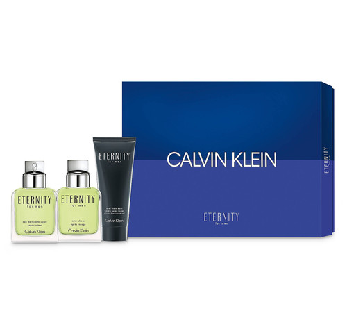 ETERNITY 3 PCS SET FOR MEN: 3.4 EDT SP + 3.4 AFTER SHAVE BALM + 3.4 AFTER SHAVE