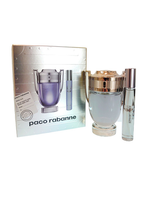 PACO RABANNE INVICTUS 2 PCS SET: 3.4 EAU DE TOILETTE SPRAY + 0.68 EAU DE TOILETTE SPRAY (TRAVEL)