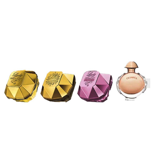 PACO RABANNE 4 PCS MINI SET FOR WOMEN LADY MILLION 0.17 EAU DE