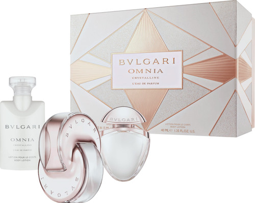 BVLGARI OMNIA CRYSTALLINE 3 PCS SET: 2.2 EDP SP + 0.5 OZ EDP SP + 1.35 BODY LOTION