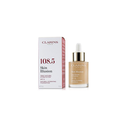 CLARINS 1 OZ SKIN ILLUSION FOUNDATION #108.5 CASHEW