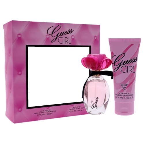 GUESS GIRL 2 PCS SET: 1.7 EAU DE TOILETTE SPRAY + 3.4 OZ BODY LOTION (WINDOW BOX)