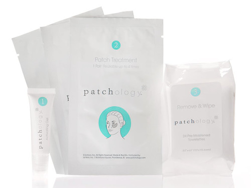 PATCHOLOGY ENERGIZING EYE PATCHES - 12 TREATMENTS: ACTIVATING GEL + 12 EYE TREATMENTS + REFRESHING WIPES