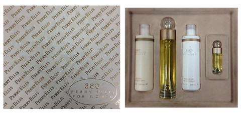 360 4 PCS SET FOR WOMEN: 3.4 EAU DE TOILETTE SPRAY + 6.7 OZ BODY LOTION + 6.7 OZ SHOWER GEL + 1/4 OZ EAU DE TOILETTE SPRAY