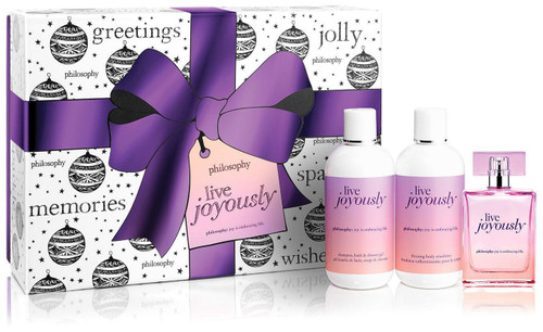 PHILOSOPHY LIVE JOYOUSLY 3 PCS SET: 2 OZ EDP SP + 8 OZ SHOWER GEL + 8 OZ BODY EMULSION