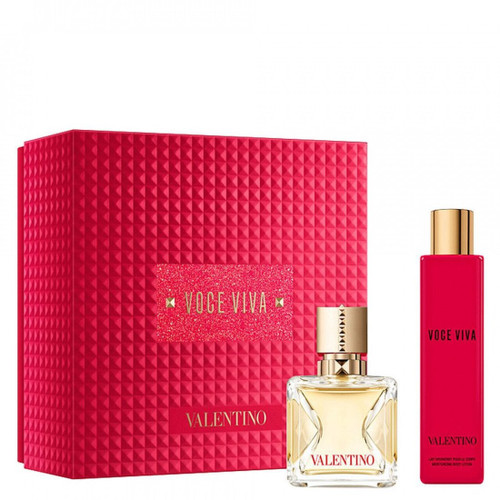 VALENTINO VOCE VIVA 2 PCS SET: 1.6 EAU DE PARFUM SPRAY + 3.4 BODY LOTION (HARD BOX)