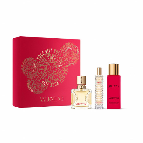 VALENTINO VOCE VIVA 3 PCS SET FOR WOMEN: 1.7 EAU DE PARFUM + 0.5 EAU DE PARFUM + 3.4 BODY LOTION