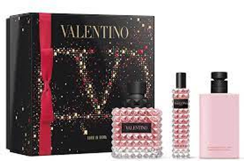 VALENTINO BORN IN ROMA 3 PCS SET FOR WOMEN: 3.4 EAU DE PARFUM SPRAY + 0.5  EAU DE PARFUM SPRAY + 3.4 BODY LOTION