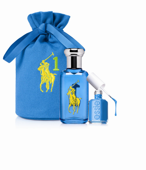 POLO BIG PONY # 1 BLUE 3 PCS SET: 1.7 EDT SP + 13.5 ML BLUE NAIL POLISH + POUCH