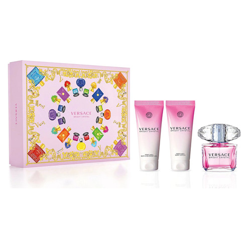 VERSACE BRIGHT CRYSTAL 3 PCS SET: 1.7 EAU DE TOILETTE SPRAY + 1.7 BODY LOTION + 1.7 SHOWER GEL