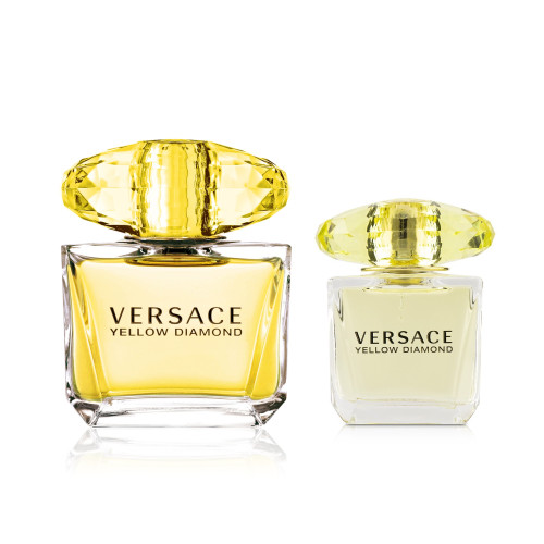 VERSACE YELLOW DIAMOND 2 PCS SET: 3 OZ EAU DE TOILETTE SPRAY + 1 OZ EAU DE TOILETTE SPRAY (HARD)