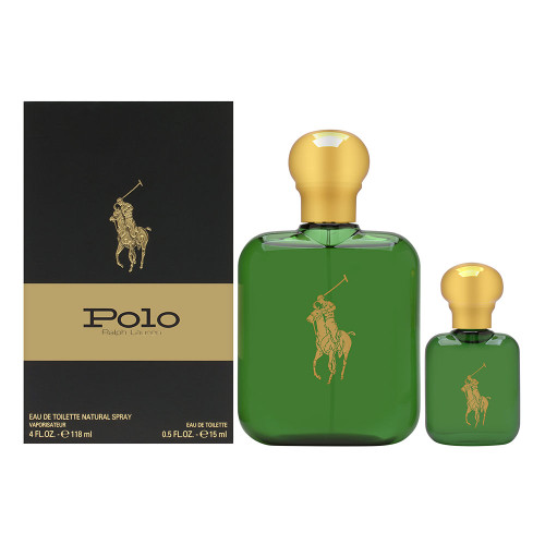 POLO GREEN 2 PCS SET FOR MEN: 4 OZ EAU DE TOILETTE SPRAY + 0.5 OZ EAU DE TOILETTE