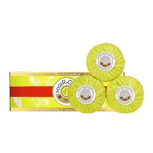 ROGER & GALLET FLEUR D' OSMANTHUS 3 X 3.5 PERFUMED SOAP SET