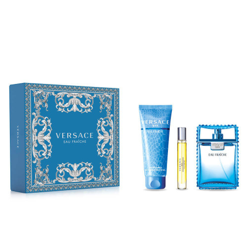  Versace Eau Fraiche for Men 3 Piece Set (3.4 Oz Eau De