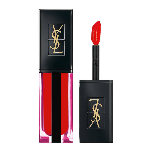 YVES SAINT LAURENT WATER STAIN 0.2 LIP STAIN #618 WET VERMILION (BLOOD ORANGE RED)