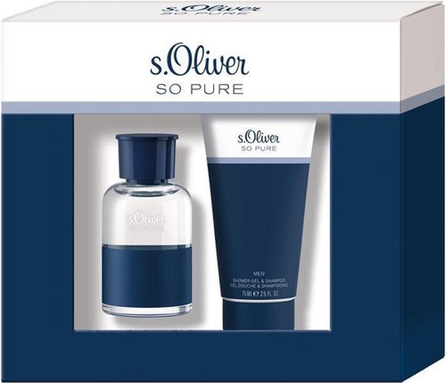 S.OLIVER SO PURE 2 PCS SET FOR MEN: 1 OZ EAU DE TOILETTE + 2.5 SHOWER GEL